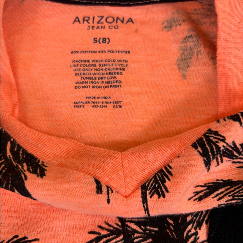 Arizona Jean Company Orange and Black Boys Short Sleeve Tee. Size Small - Picture 5 of 6
